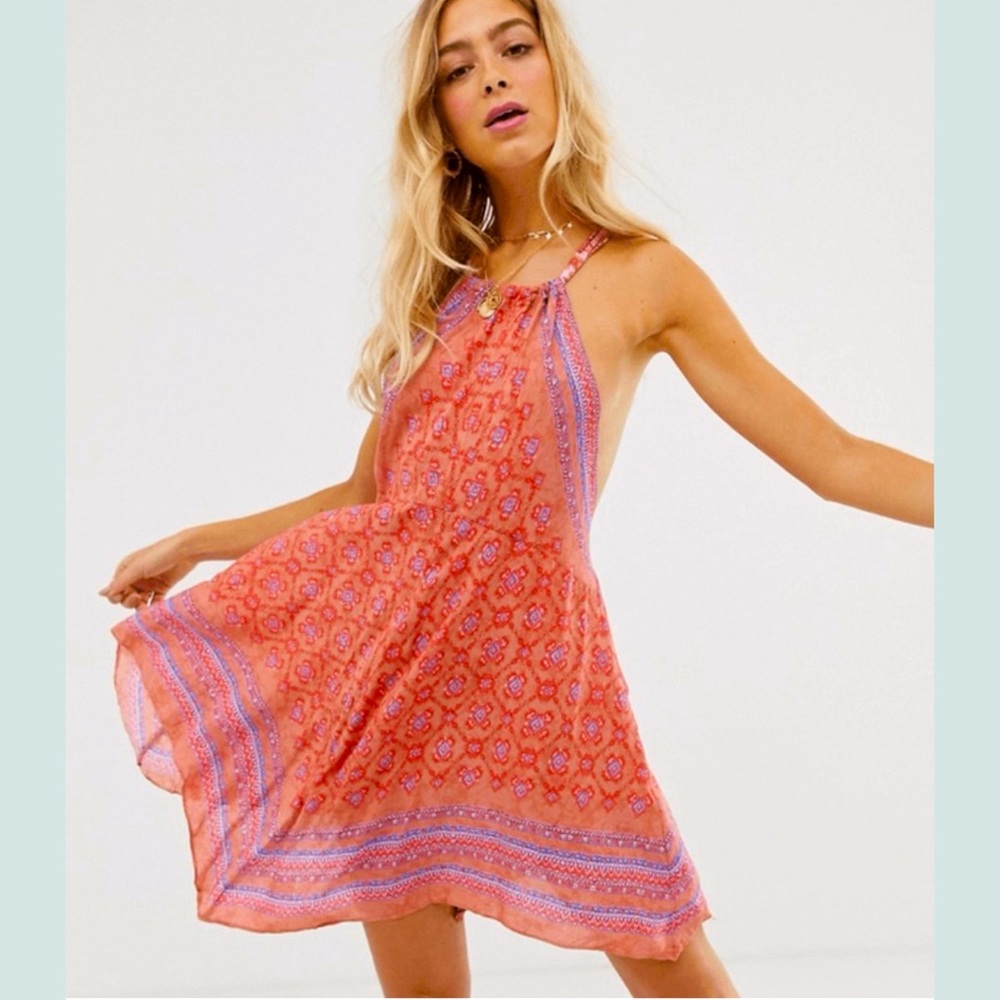 Free People Make Me Yours tile print slip dress